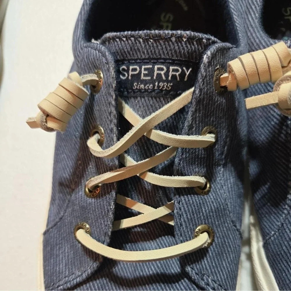 Sperry Women's Casual Sneakers Shoes Blue Denim Memory Foam Size6